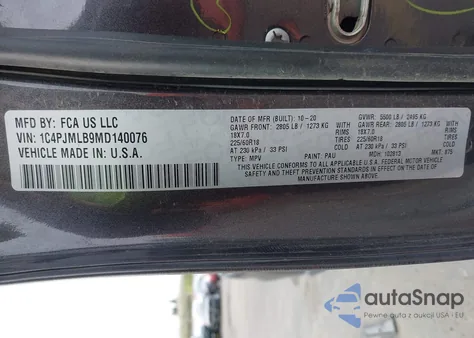 2021 Jeep Cherokee Altitude 4X4 from USA, damaged, VIN 1C4PJMLB9MD140076